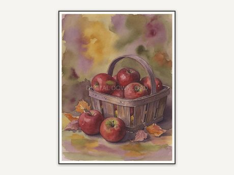 Red apples in wooden basket