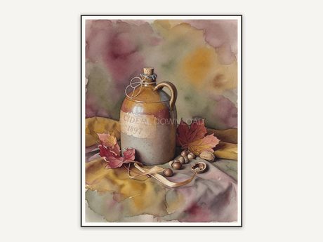 Vintage cider jug illustration