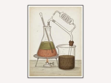 chemistry beaker flask setup