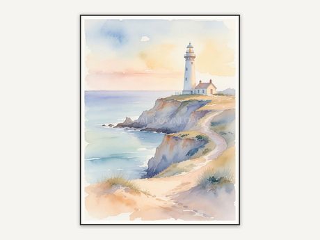Watercolor lighthouse print