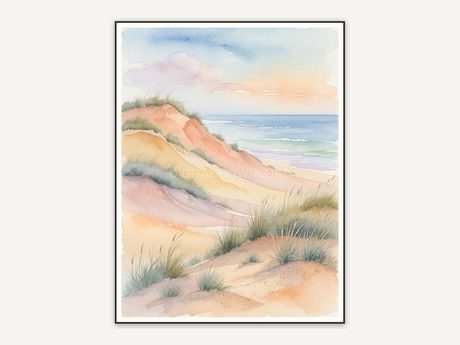 Watercolor sandy dunes print