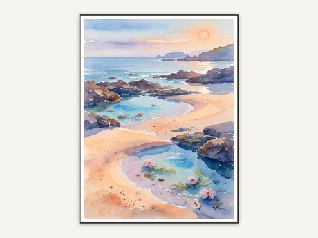 Watercolor tide pools print