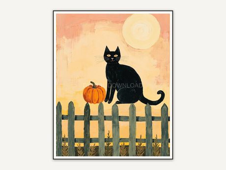 Halloween printable wall art design from the 120 print bundle shown framed