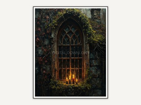 Halloween printable wall art design from the 120 print bundle shown framed