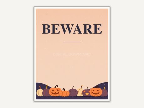 Halloween printable wall art design from the 120 print bundle shown framed