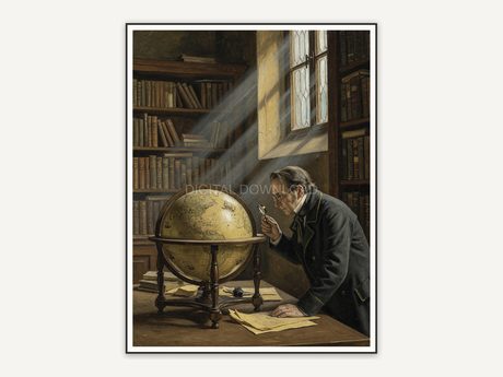 Scientist with globe