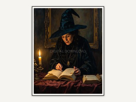 Halloween printable wall art design from the 120 print bundle shown framed