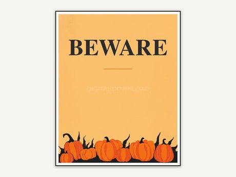 Halloween printable wall art design from the 120 print bundle shown framed