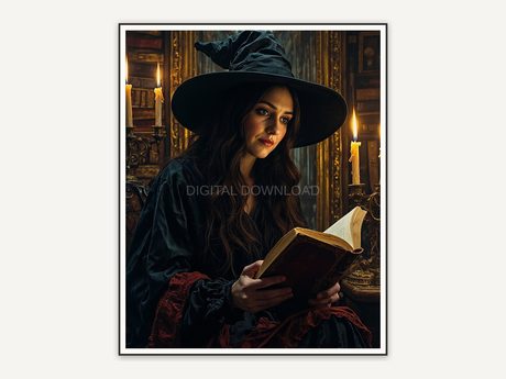 Halloween printable wall art design from the 120 print bundle shown framed