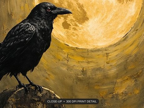 Close up of the Halloween print detail at 300 DPI print resolution