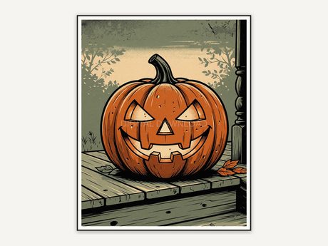 Halloween printable wall art design from the 120 print bundle shown framed
