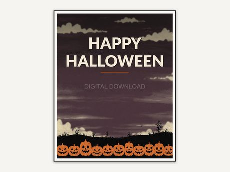 Halloween printable wall art design from the 120 print bundle shown framed