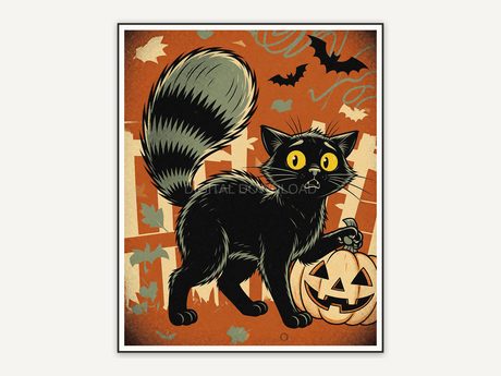 Halloween printable wall art design from the 120 print bundle shown framed