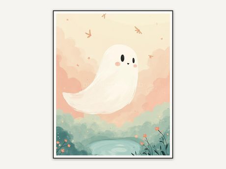 Halloween printable wall art design from the 120 print bundle shown framed