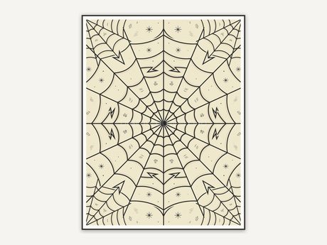 spider web with 1950s geometric pattern on cream