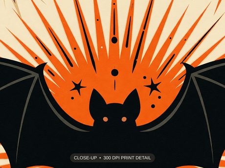 Close-up print detail of the halloween decor artwork at 300 DPI