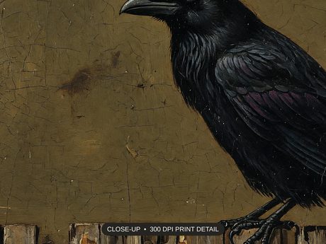 Close-up print detail of the halloween quote print artwork at 300 DPI
