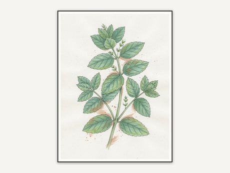 Mint botanical illustration