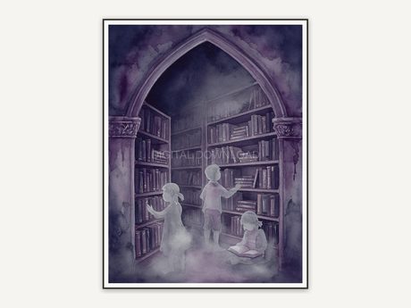 arched doorway with ghost children