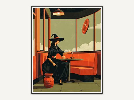 Halloween printable wall art design from the 120 print bundle shown framed