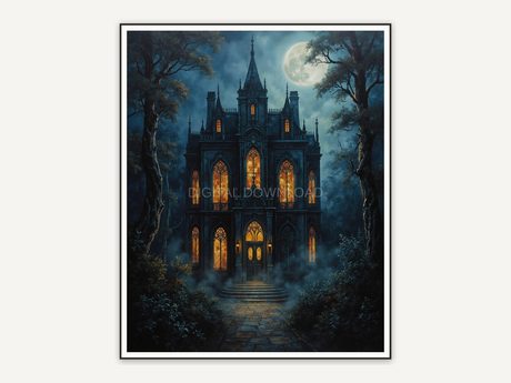 Halloween printable wall art design from the 120 print bundle shown framed