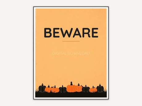 Halloween printable wall art design from the 120 print bundle shown framed