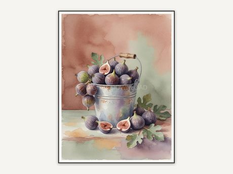 metal pail of figs muted autumn study