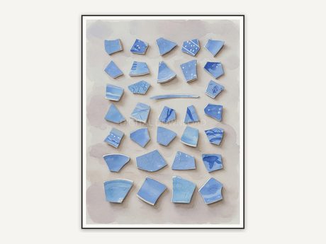 Arranged pottery shards art