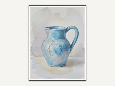 Weathered blue jug print