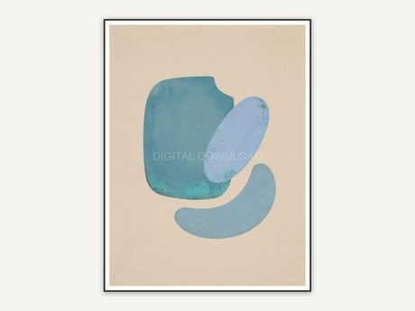Patina blue abstract shape one