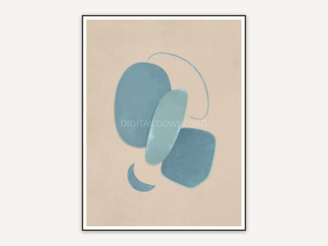 Patina blue abstract shape four