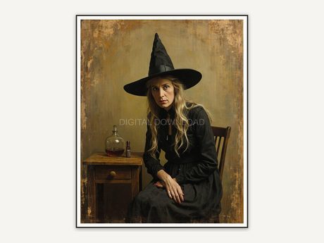 Halloween printable wall art design from the 120 print bundle shown framed