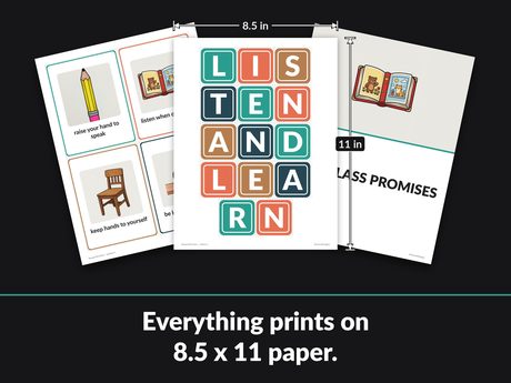 Every page prints on standard 8.5 x 11 inch paper