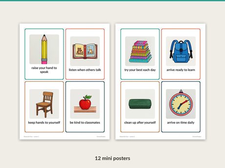 12 Respectful Class mini posters with captions