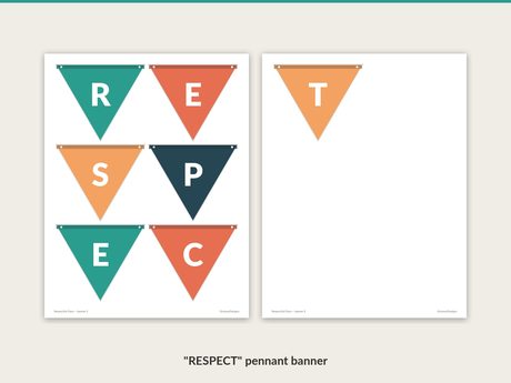 Pennant banner spelling RESPECT