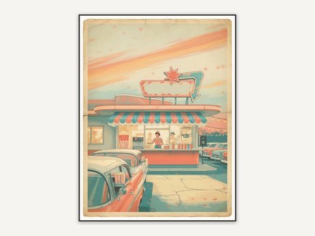 Concession stand at golden hour