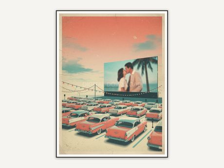 Classic cars at outdoor theater