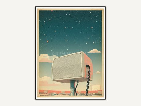 Starry sky over speaker box