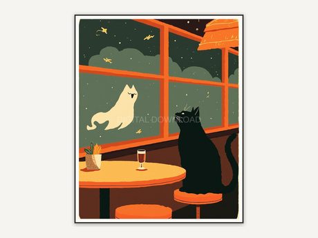 Halloween printable wall art design from the 120 print bundle shown framed