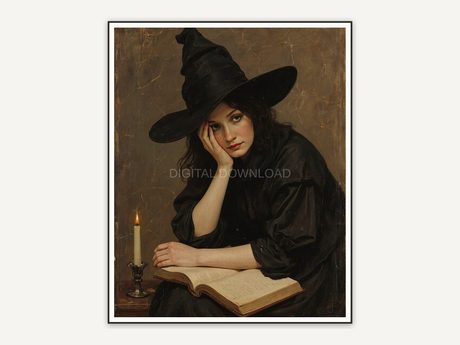 Halloween printable wall art design from the 120 print bundle shown framed