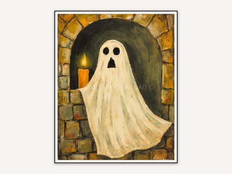 Halloween printable wall art design from the 120 print bundle shown framed
