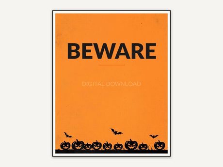 Halloween printable wall art design from the 120 print bundle shown framed
