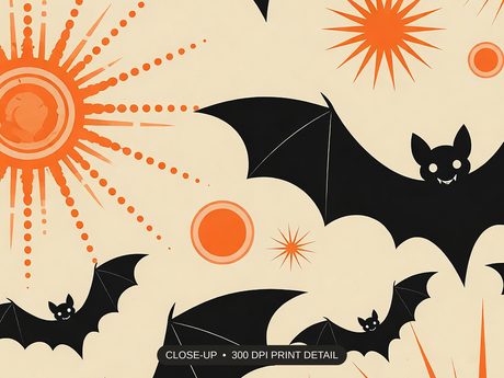 Close-up print detail of the halloween decor artwork at 300 DPI