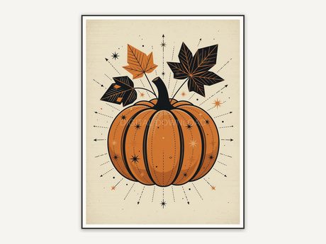 geometric pumpkin in 1950s orange and cream