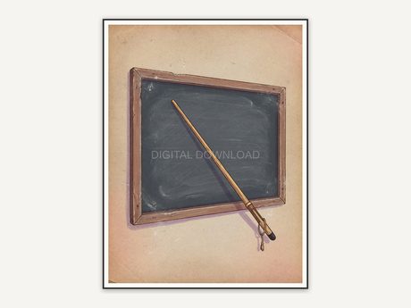 vintage chalkboard and pointer illustration