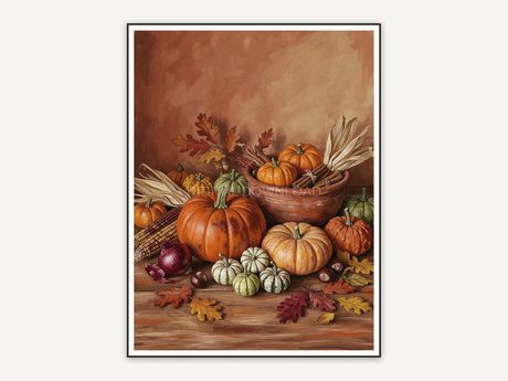 warm autumn produce painting with earthy tones