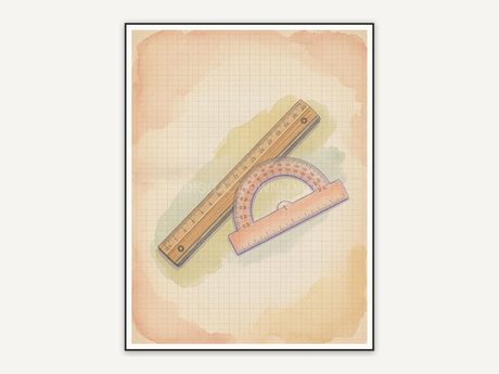 watercolor ruler set print