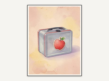 watercolor lunchbox print