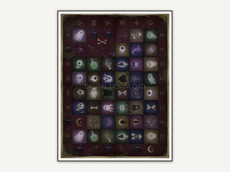 Vintage style spooky elements poster for science classroom or study nook