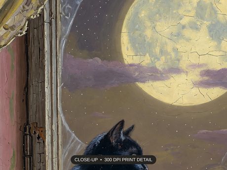 Close-up print detail of the spooky quote printable artwork at 300 DPI